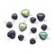Black Heart Bead Charms, 10 pieces, Dangles for Goth or Halloween Jewelry, Adorabilities
